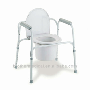 Commode Deluxe All-In-One en acier soudé avec accoudoirs en plastique